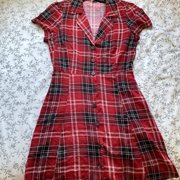 Forever 21 Dresses Plaid Button Down Collared Dress Poshmark